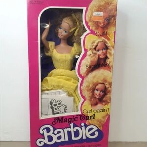 VINTAGE 1981 MAGIC CURL BARBIE DOLL MATTEL BLONDE NEW IN ORIGINAL BOX # 3856